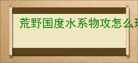 荒野国度水系物攻怎么玩,荒野国度水系物攻队搭配攻略