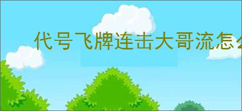 代号飞牌连击大哥流怎么玩,代号飞牌连击大哥流搭配推荐