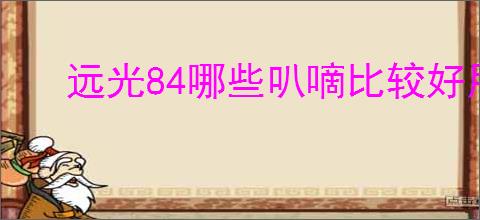 远光84哪些叭嘀比较好用,远光84新手选择推荐