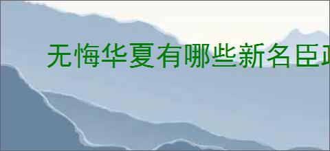 无悔华夏有哪些新名臣政策,无悔华夏全新名臣政策一览