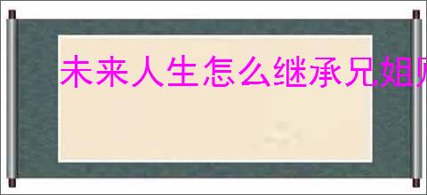 未来人生怎么继承兄姐财产,未来人生继承兄姐财产教程